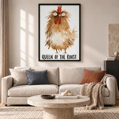 Queen of the Roost Funny Chicken Wall Art 2