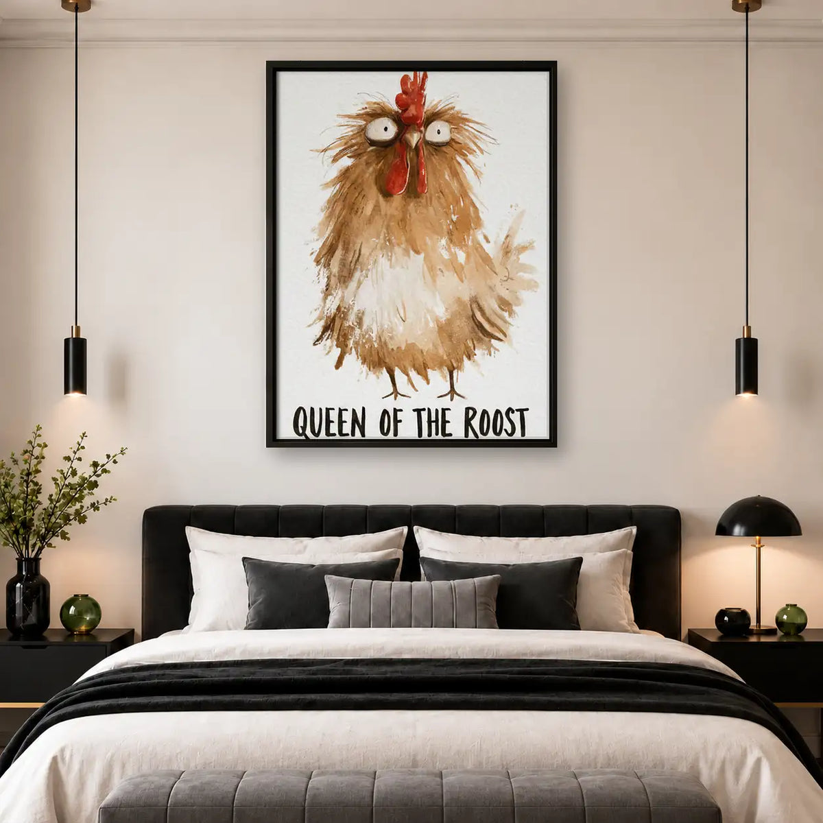 Queen of the Roost Funny Chicken Wall Art 4
