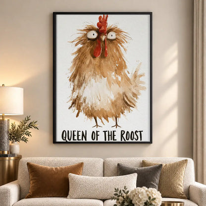Queen of the Roost Funny Chicken Wall Art 5