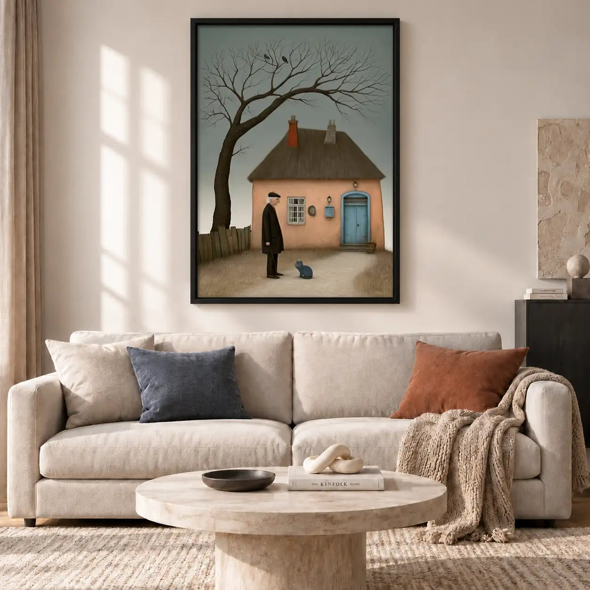 Quiet House Beneath Bare Tree Wall Art 2