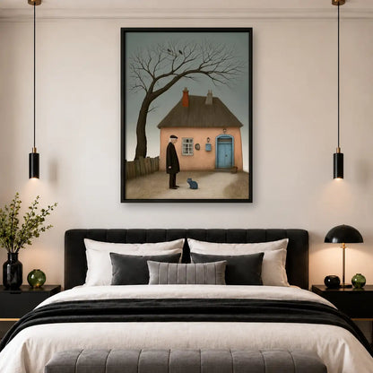 Quiet House Beneath Bare Tree Wall Art 4