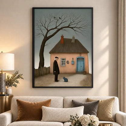 Quiet House Beneath Bare Tree Wall Art 5