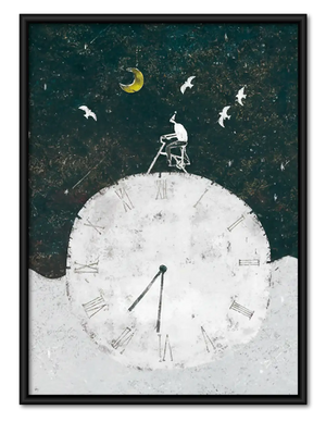 Rabbit Reaching for Crescent Moon Wall Art