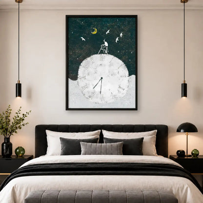 Rabbit Reaching for Crescent Moon Wall Art 4