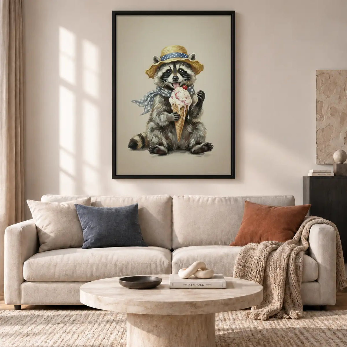 Raccoon Eating Ice Cream Wall Art 2