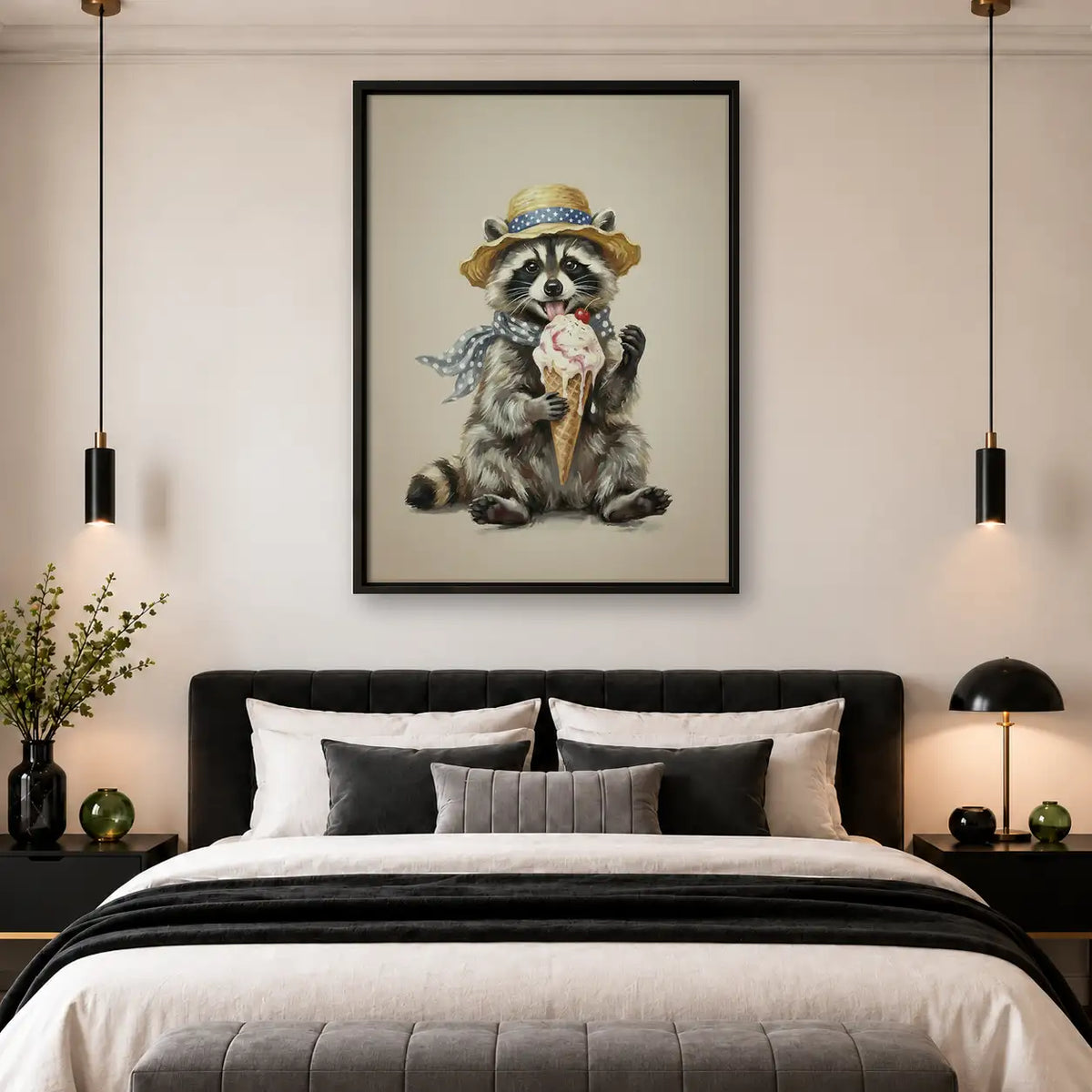 Raccoon Eating Ice Cream Wall Art 4