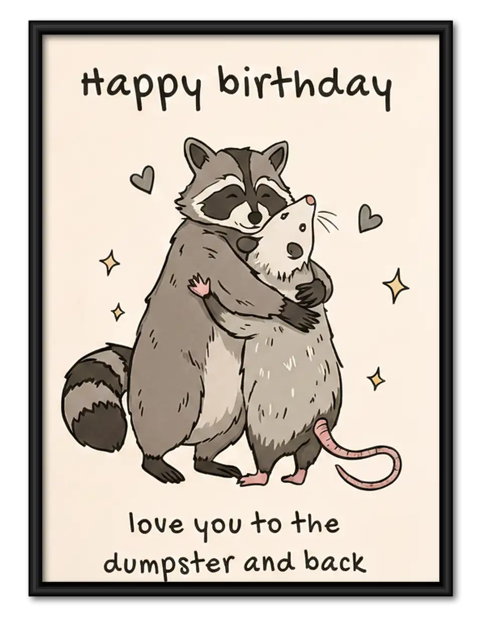 Raccoon Happy Birthday Wall Art 1