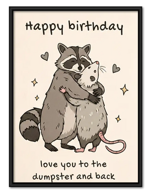 Raccoon Happy Birthday Wall Art
