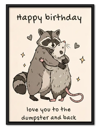 Raccoon Happy Birthday Wall Art