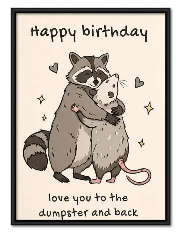 Raccoon Happy Birthday Wall Art