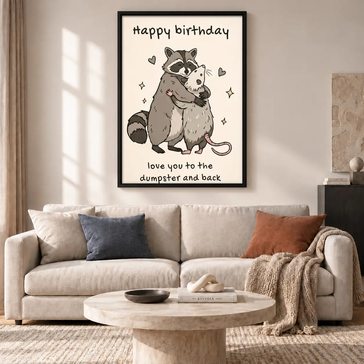 Raccoon Happy Birthday Wall Art 2