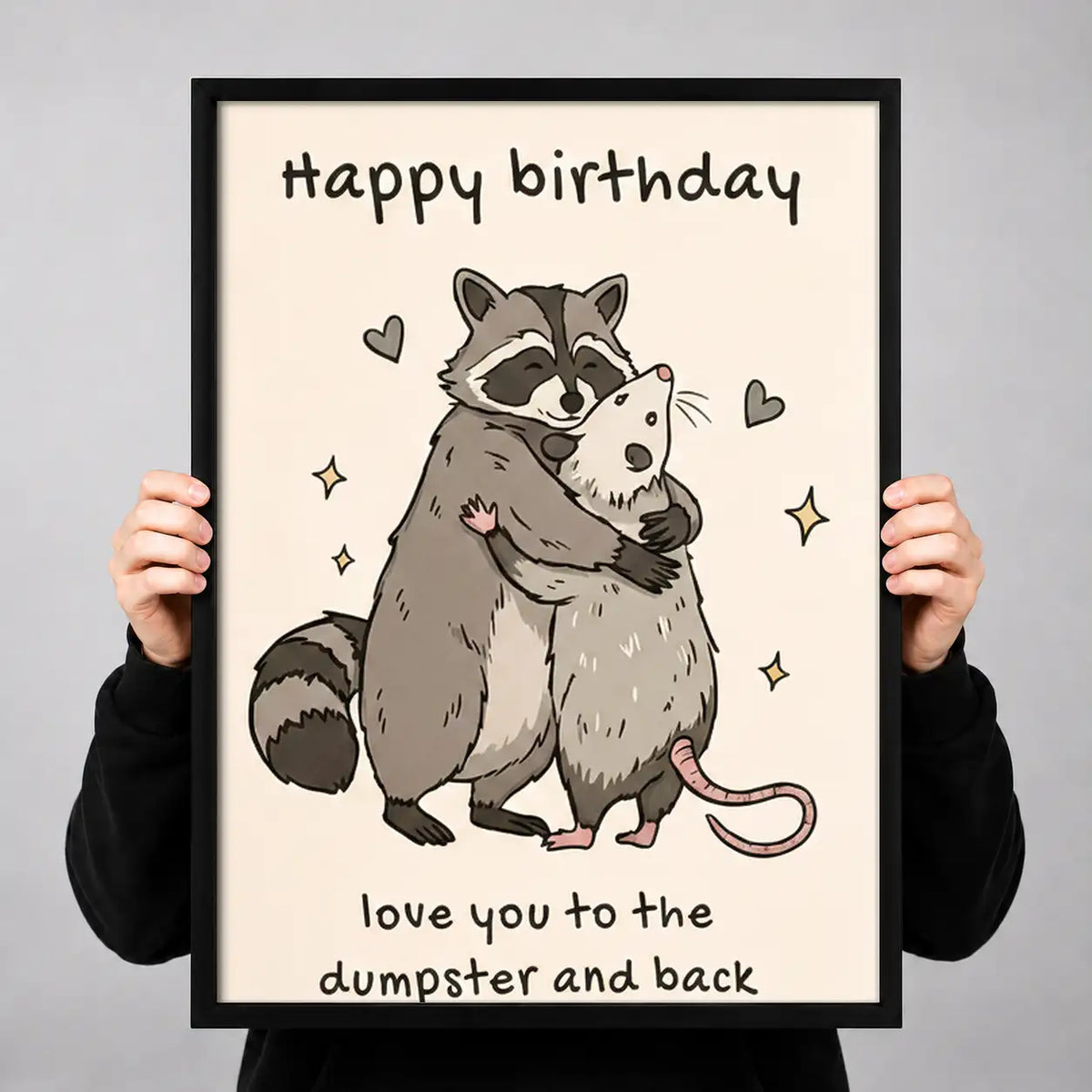 Raccoon Happy Birthday Wall Art 3