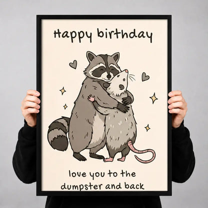 Raccoon Happy Birthday Wall Art 3
