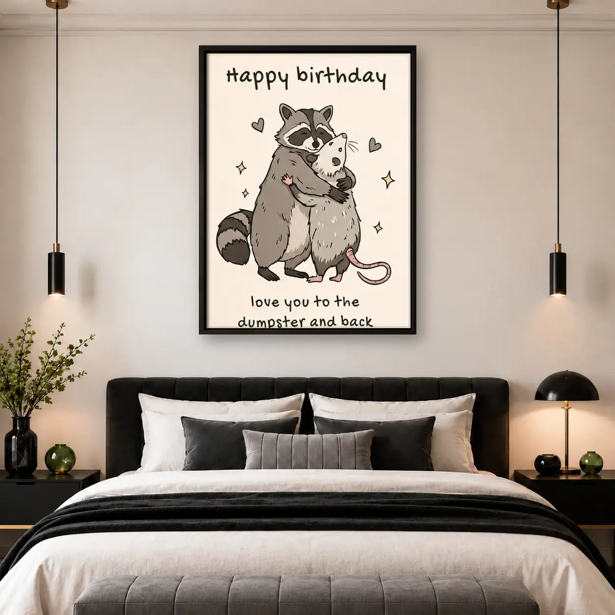 Raccoon Happy Birthday Wall Art 4