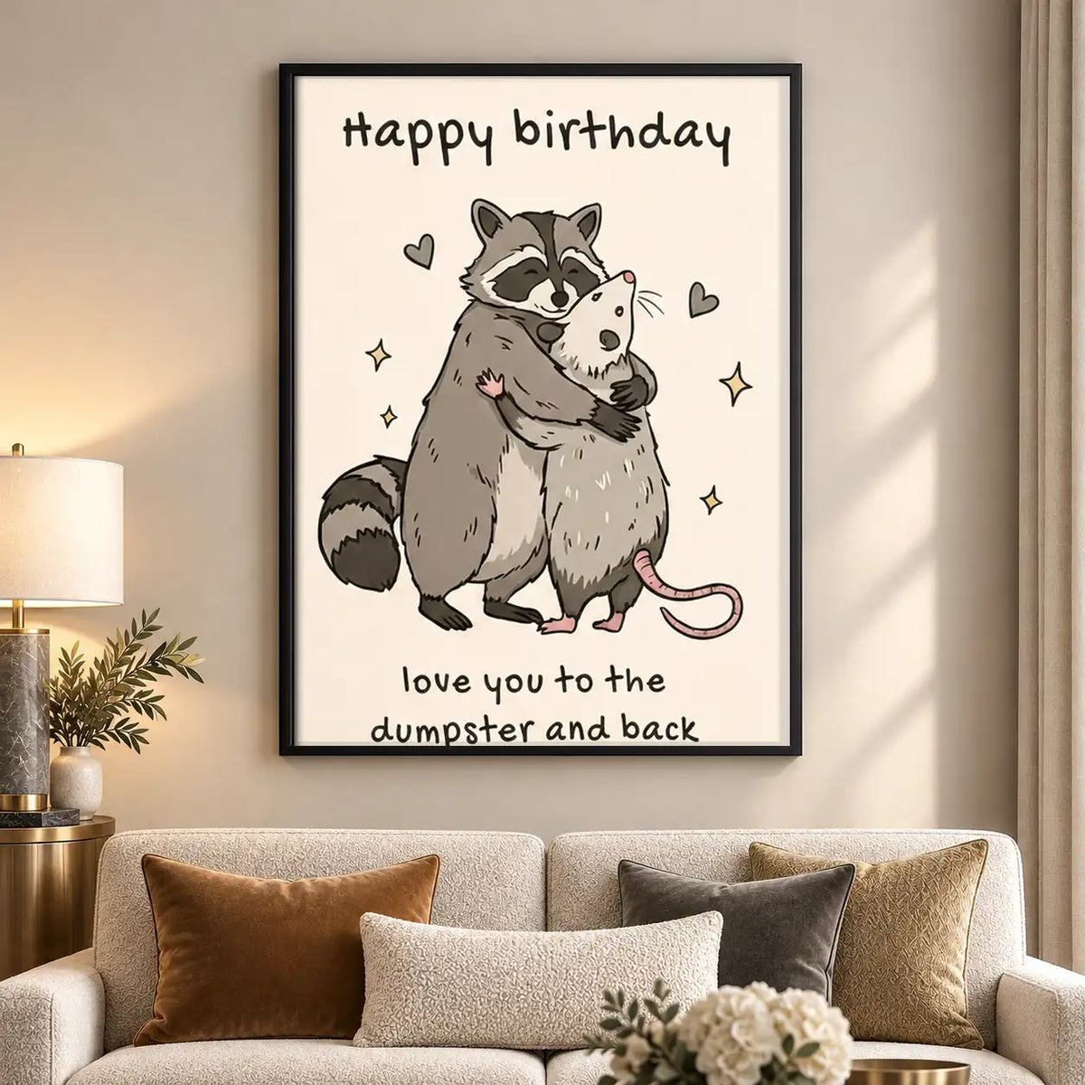 Raccoon Happy Birthday Wall Art 5