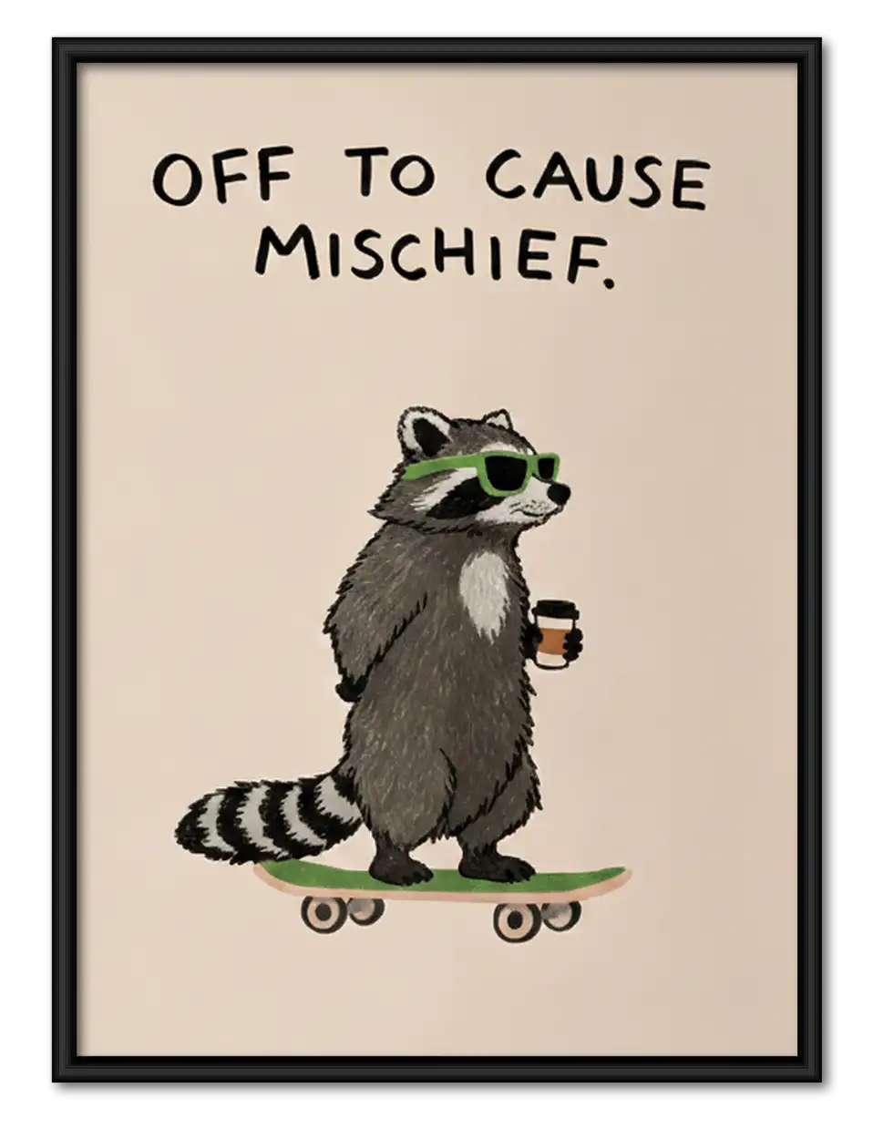 Raccoon Off to Cause Mischief Wall Art 1