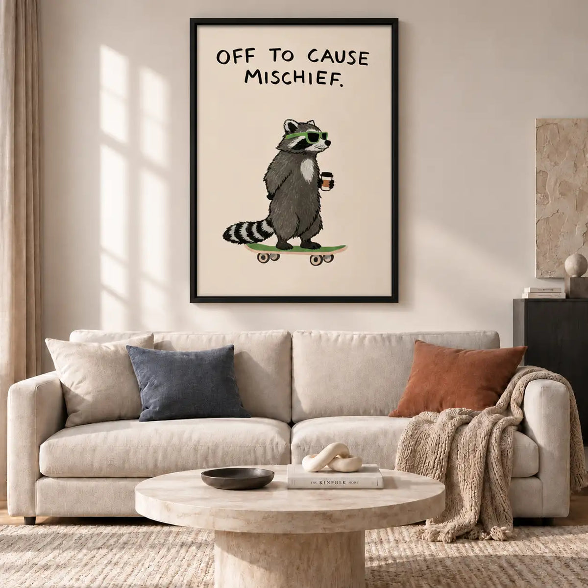 Raccoon Off to Cause Mischief Wall Art 2
