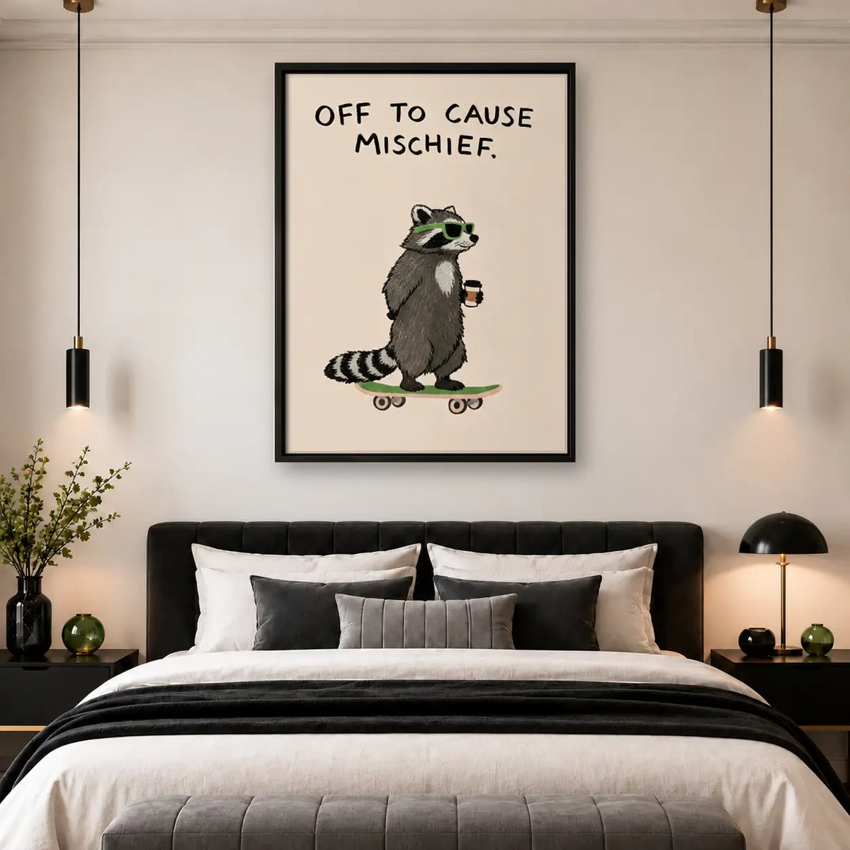 Raccoon Off to Cause Mischief Wall Art 4