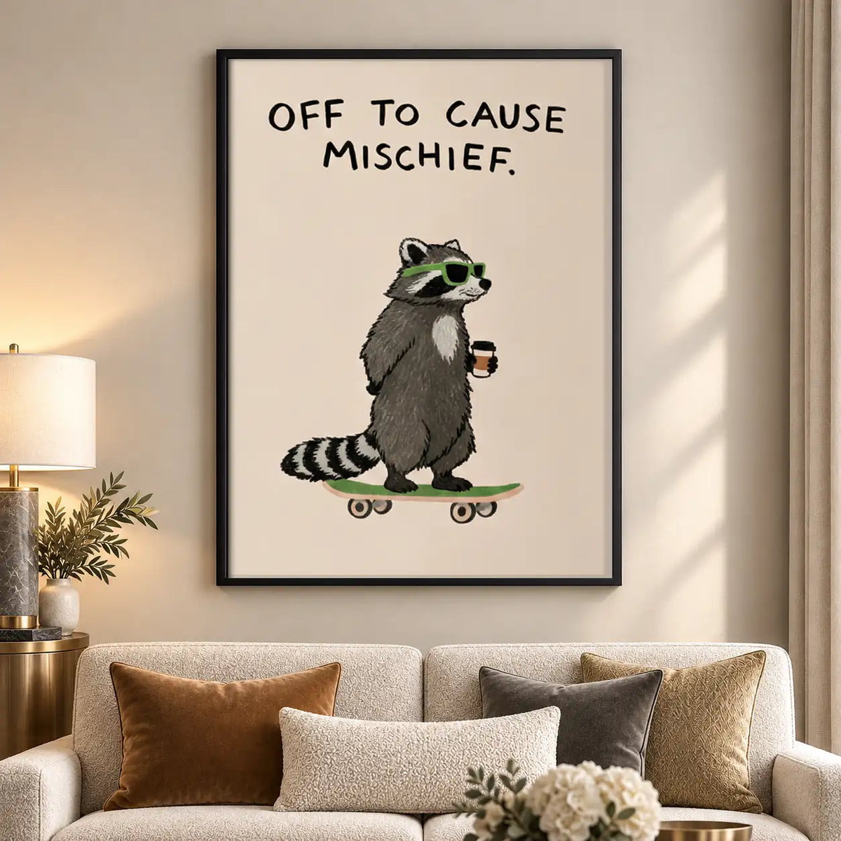 Raccoon Off to Cause Mischief Wall Art 5