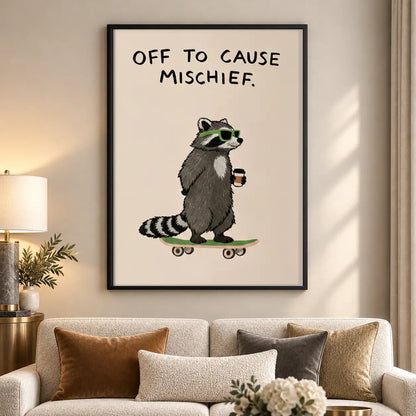 Raccoon Off to Cause Mischief Wall Art 5
