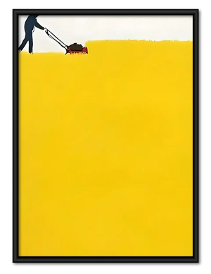 Reaching Hands on Yellow Wall Art