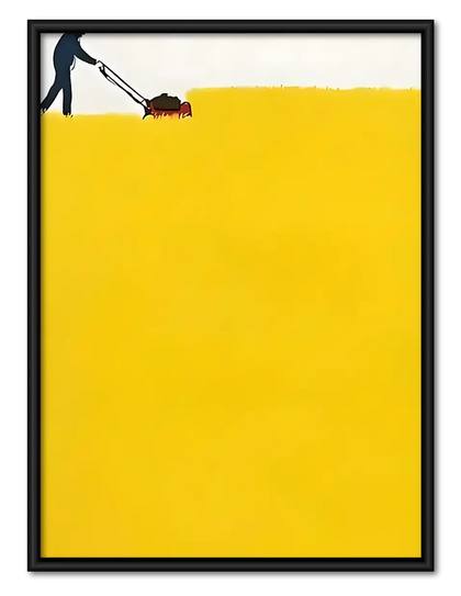 Reaching Hands on Yellow Wall Art