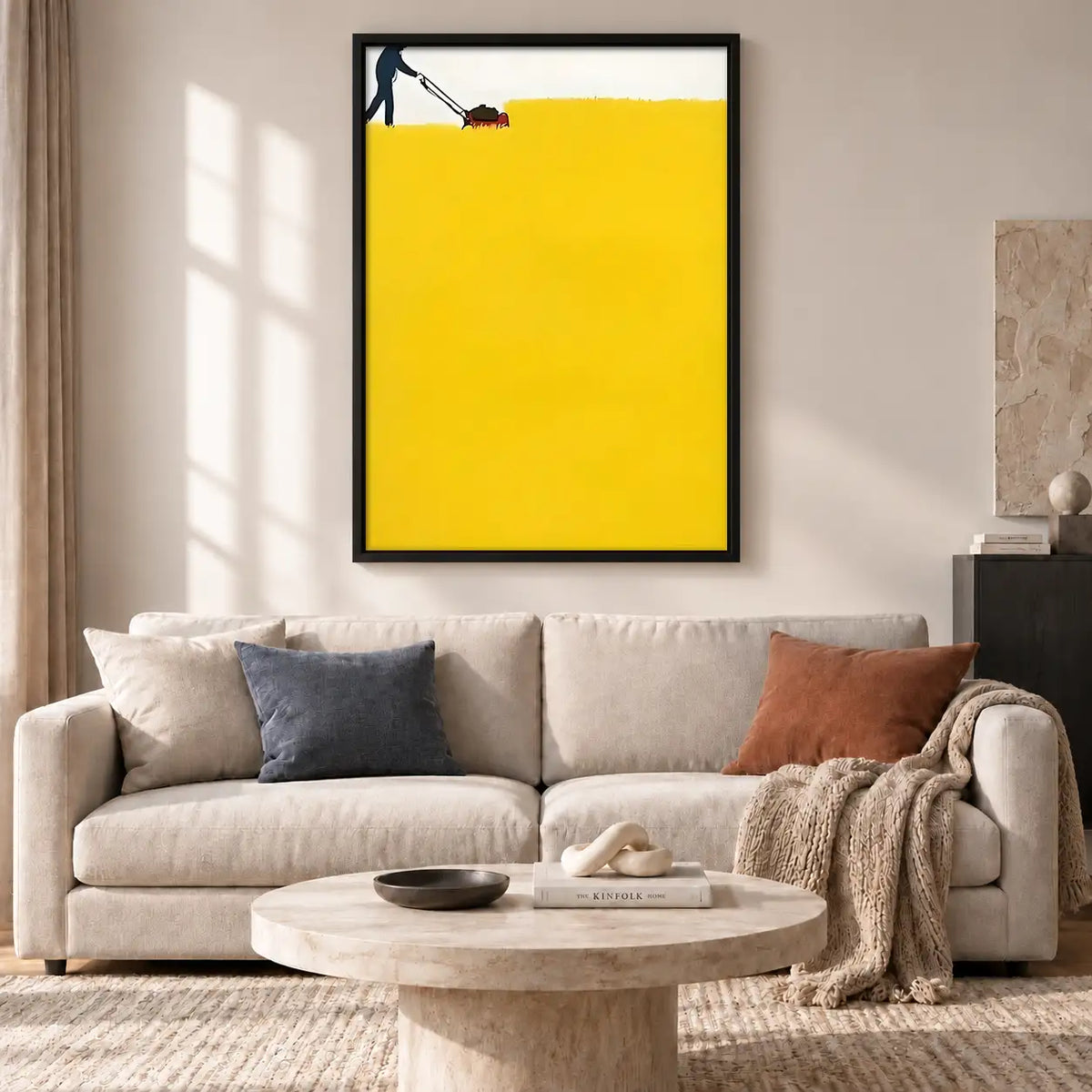 Reaching Hands on Yellow Wall Art 2