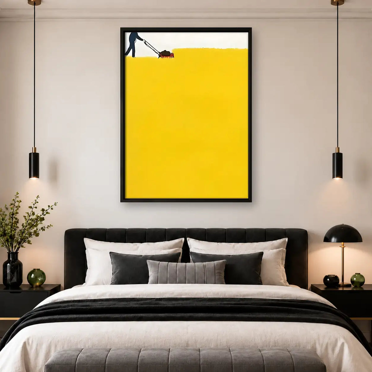 Reaching Hands on Yellow Wall Art 4