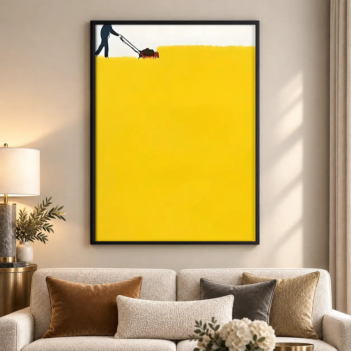 Reaching Hands on Yellow Wall Art 5