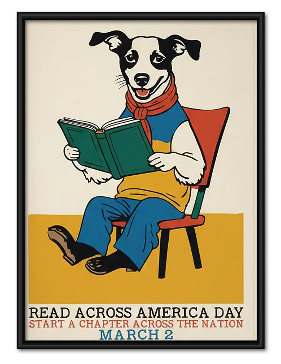 Read Across America Dog Poster Wall Art 1