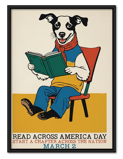 Read Across America Dog Poster Wall Art