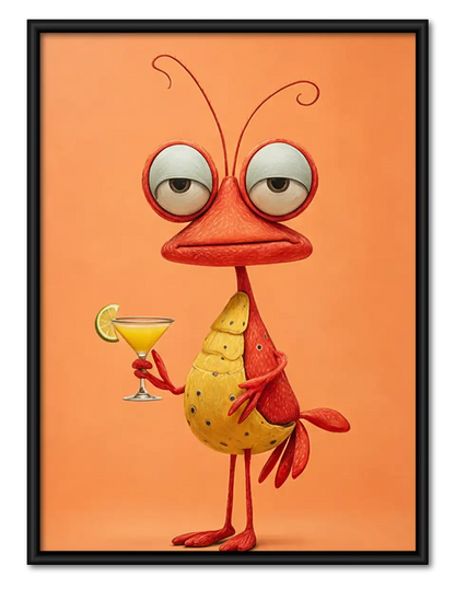 Red Ant Holding Martini Wall Art 1