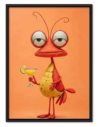 Red Ant Holding Martini Wall Art