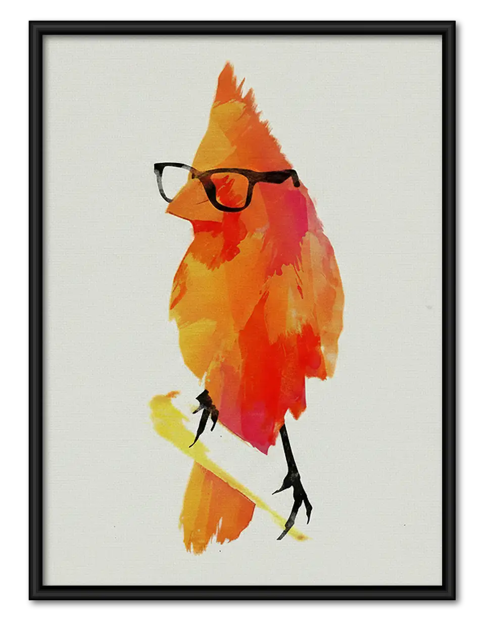 Red Bird Wearing Glasses Wall Art 1