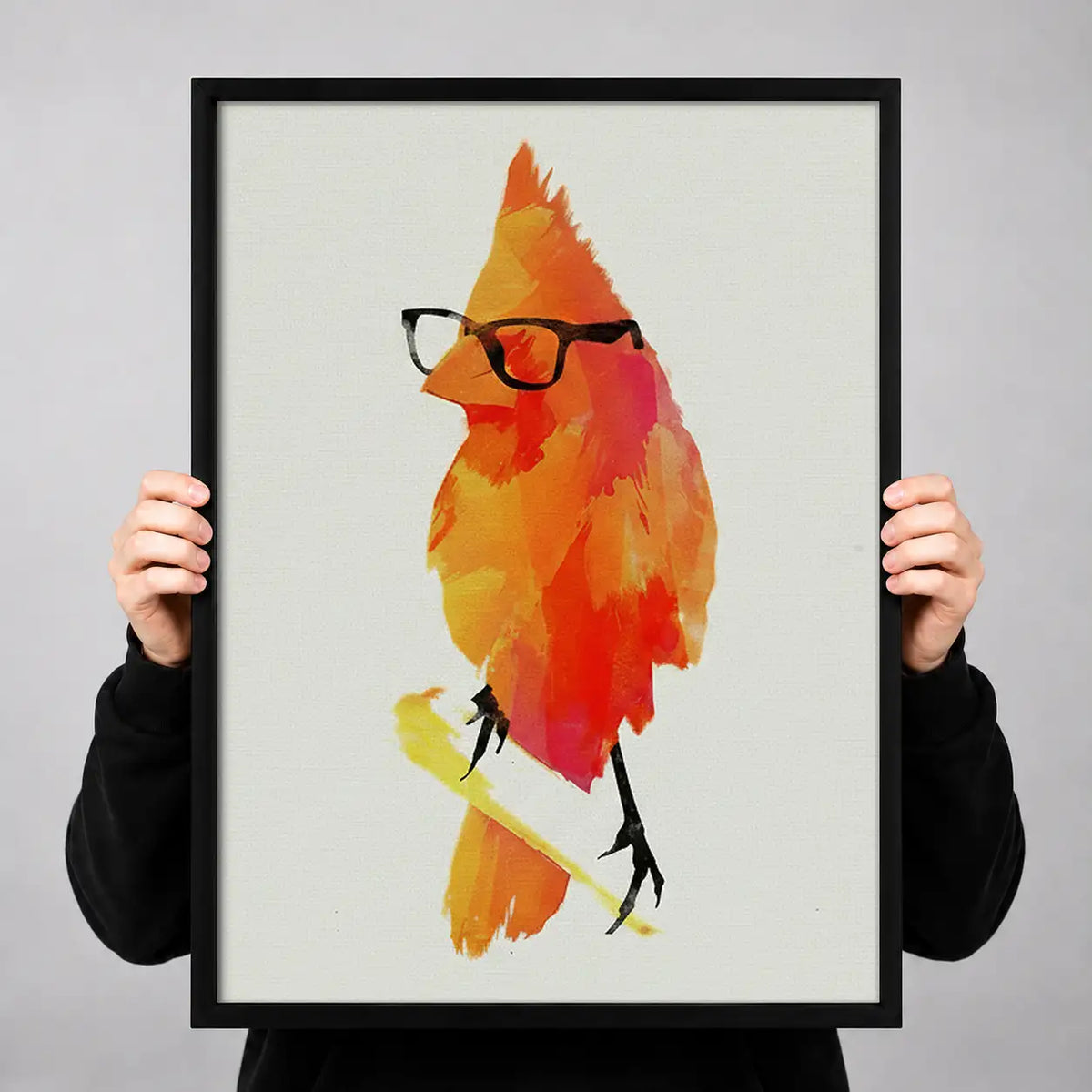 Red Bird Wearing Glasses Wall Art 3