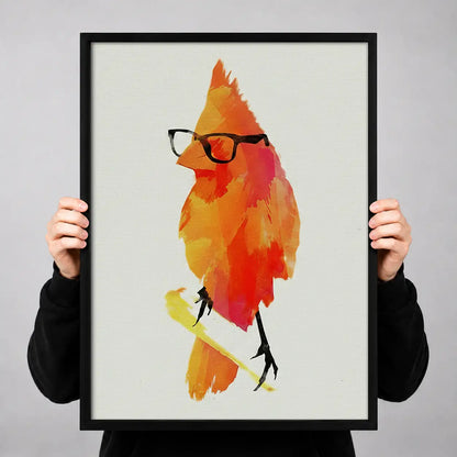 Red Bird Wearing Glasses Wall Art 3
