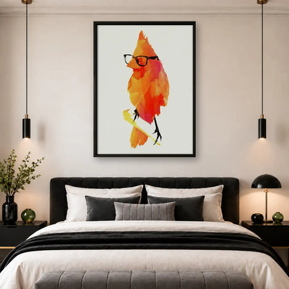 Red Bird Wearing Glasses Wall Art 4
