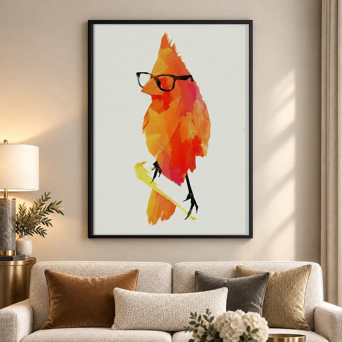 Red Bird Wearing Glasses Wall Art 5