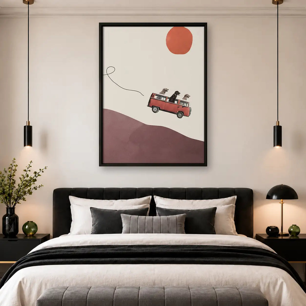 Red Camper Chasing Balloon Wall Art 4