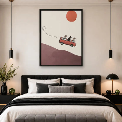 Red Camper Chasing Balloon Wall Art 4