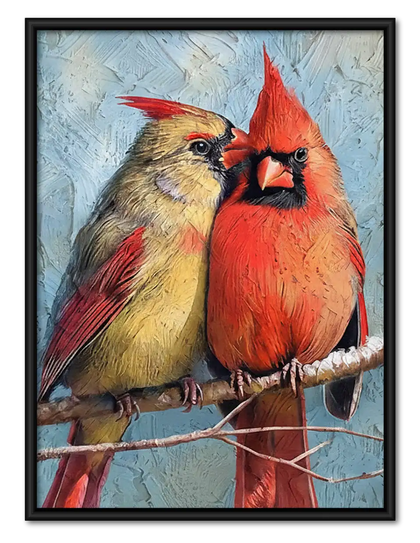 Red Cardinal Couple Wall Art