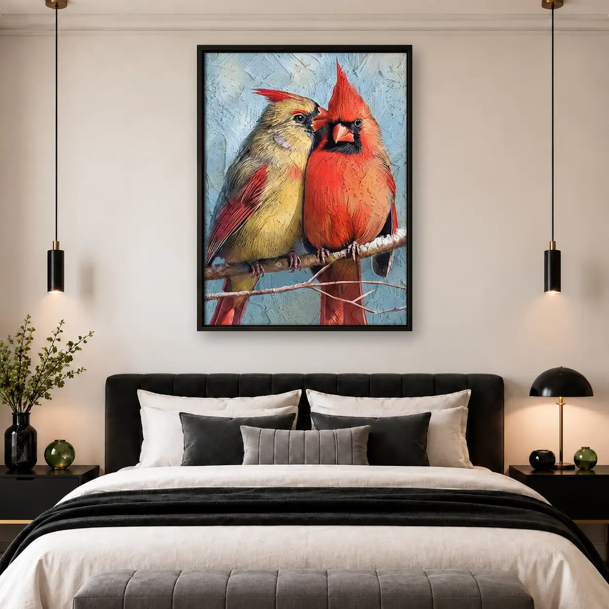 Red Cardinal Couple Wall Art 4