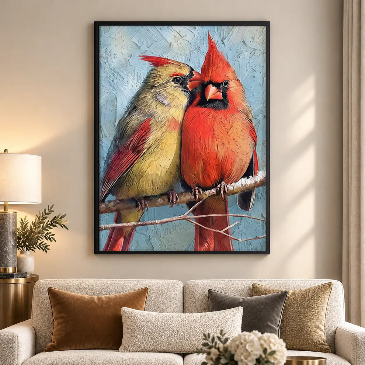 Red Cardinal Couple Wall Art 5