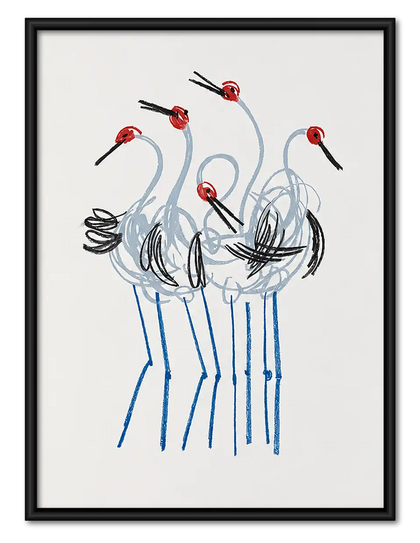 Red-Crowned Crane Dance Wall Art