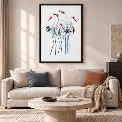 Red-Crowned Crane Dance Wall Art 2