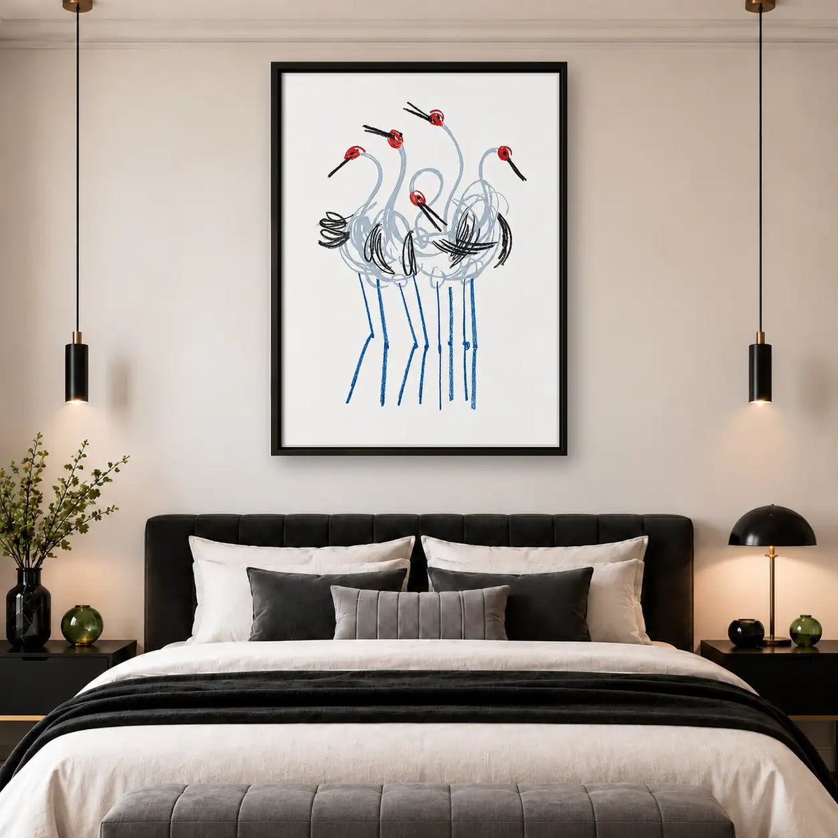 Red-Crowned Crane Dance Wall Art 4