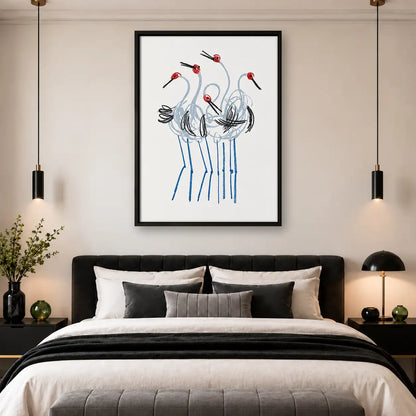 Red-Crowned Crane Dance Wall Art 4