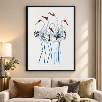 Red-Crowned Crane Dance Wall Art 5