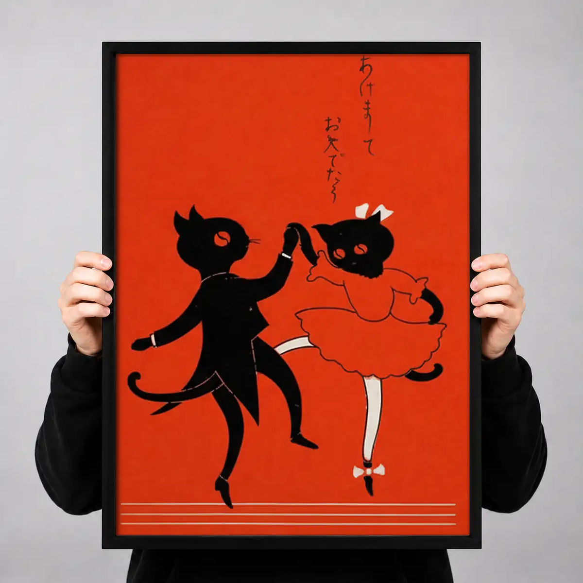 Red Dog and Black Cat Dancing Wall Art 3
