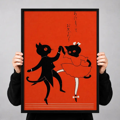 Red Dog and Black Cat Dancing Wall Art 3